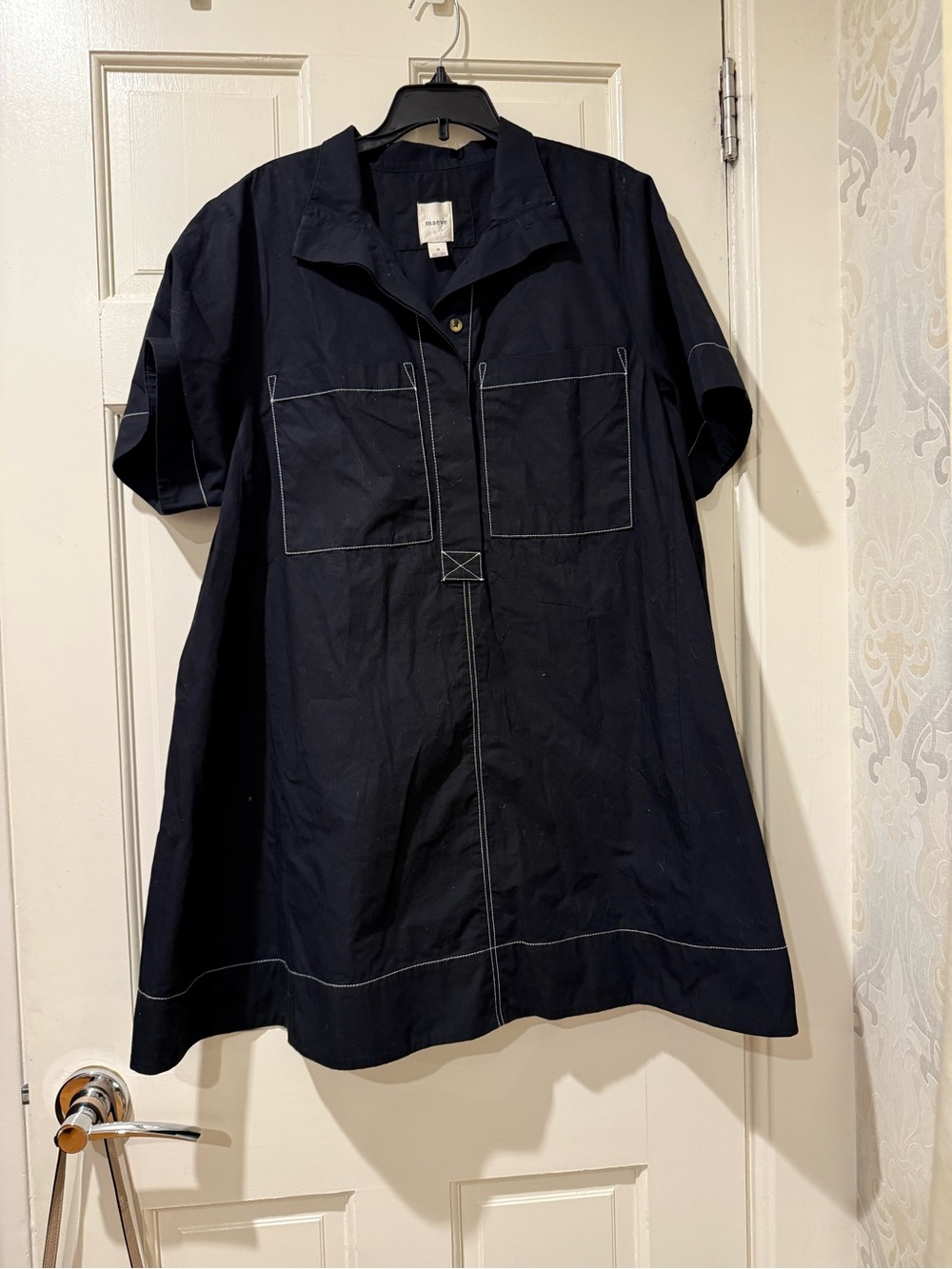Maeve for Anthropologie Jeannie Short Sleeve A-Line mini dress
